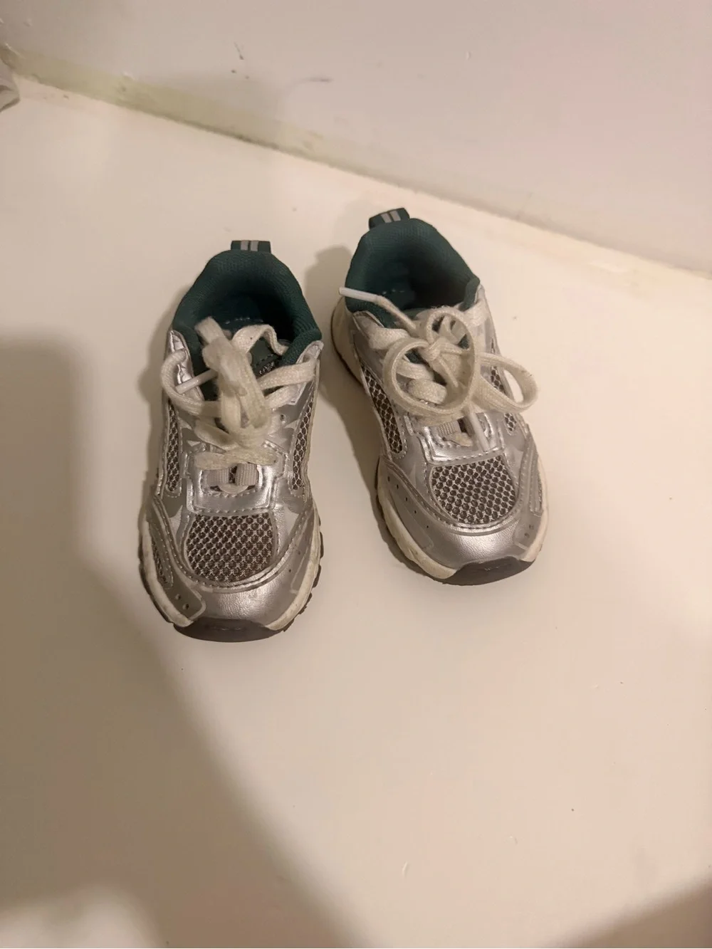 Zara Silver and Teal Kids Sneakers
